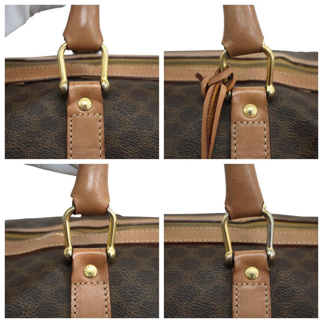 美品 CELINE セリーヌ ボストンバッグ マカダム トリオンフ 大容量 鍵