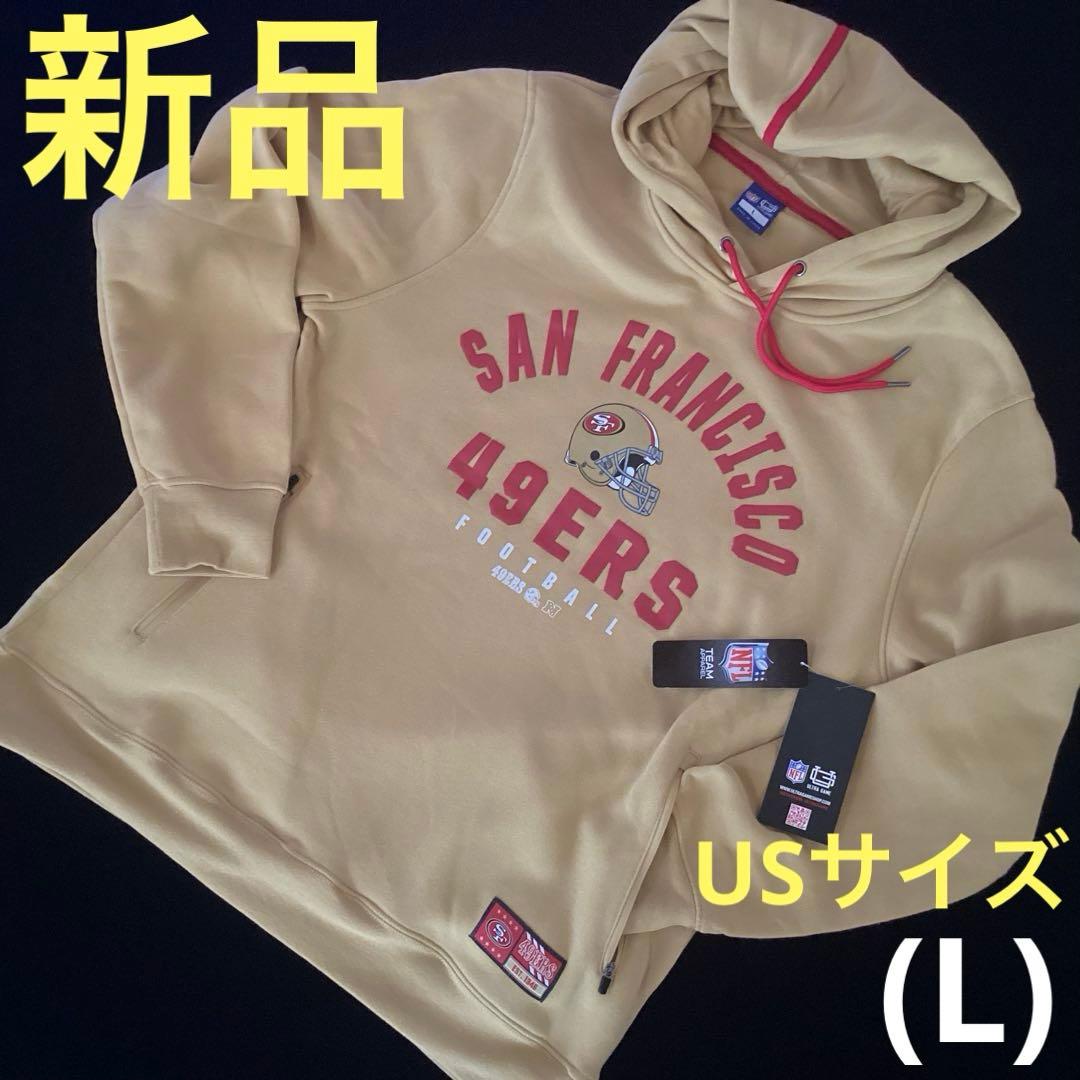 A87新品アメフトNFLフード付きパーカーUS(L)サンフランシスコ・49ers