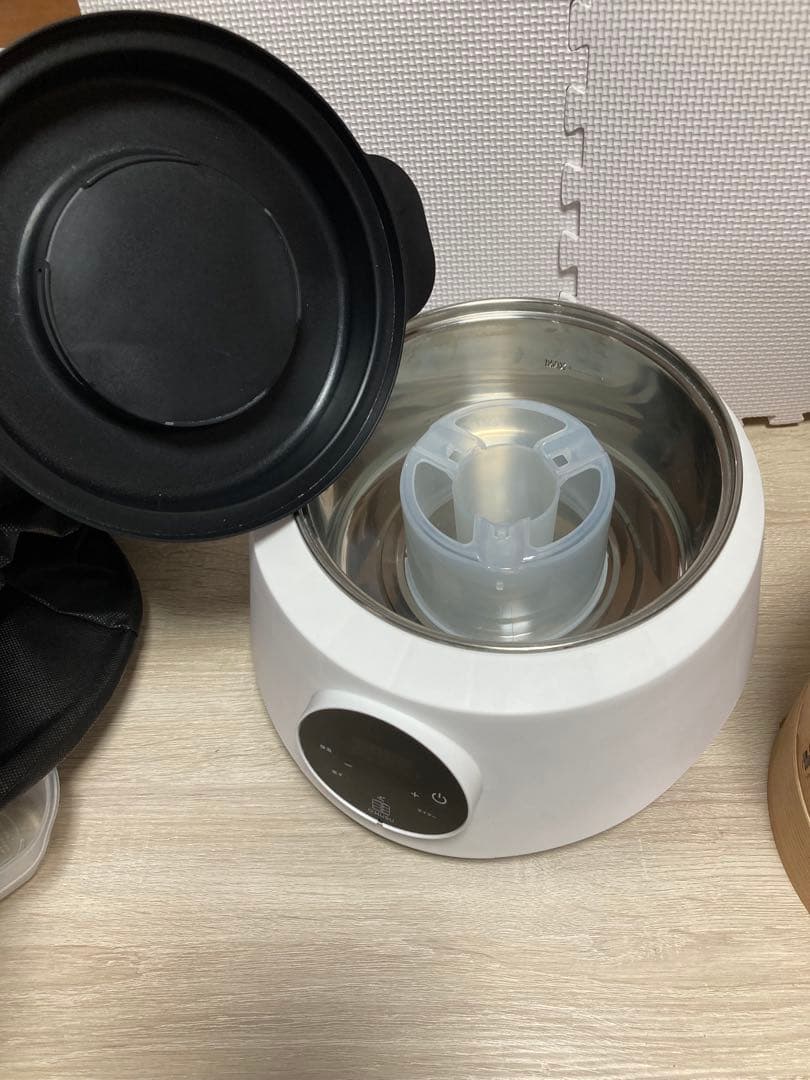 OMUS 電気蒸し器　カバー取説付き　ホワイト