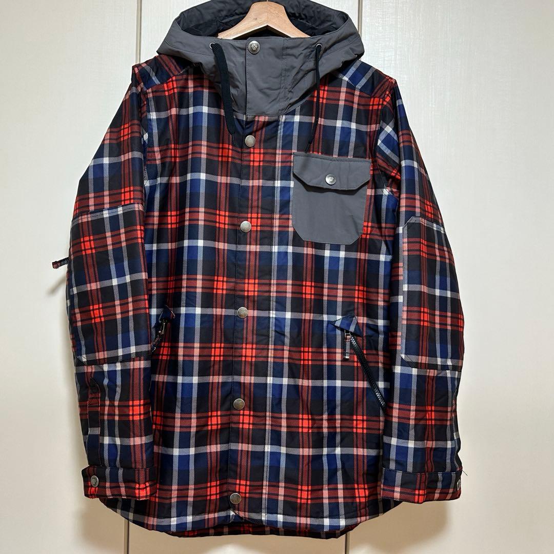 Burton チェック柄 スノーボードジャケット M