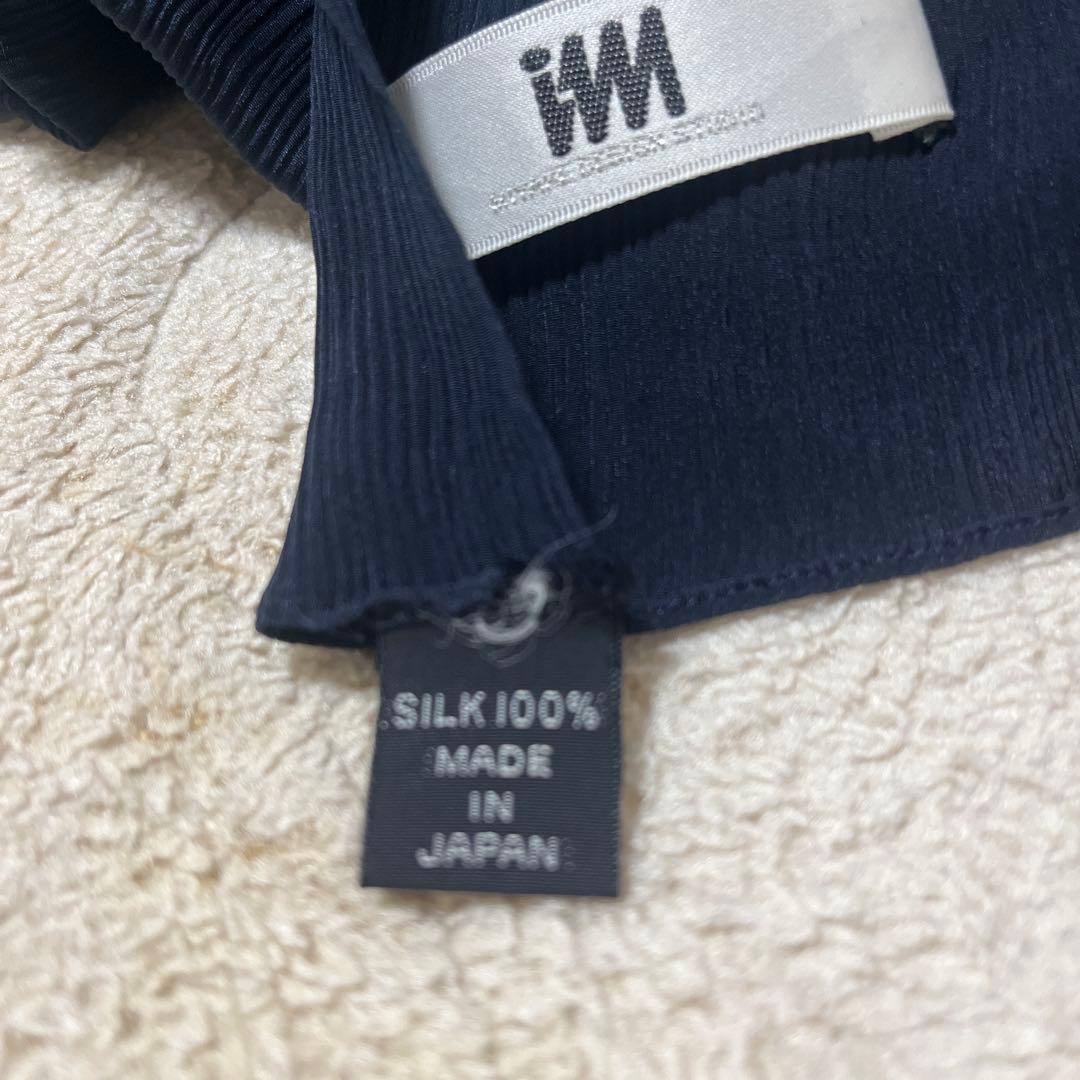 専用85様 ISSEY MIYAKEシルク100% ネイビー ブラックストール