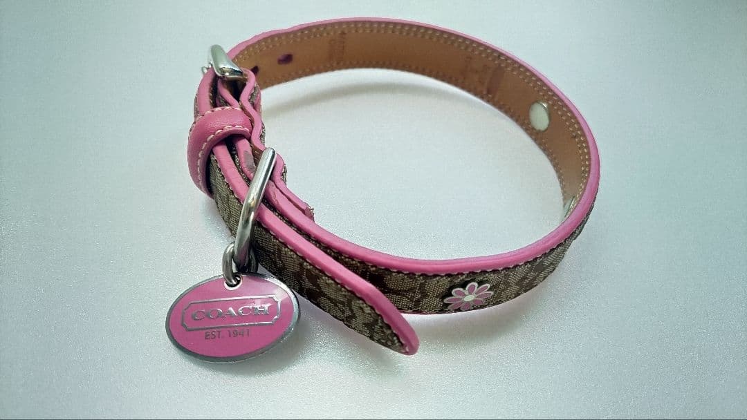 COACH 犬用首輪 レザー ピンク 未使用