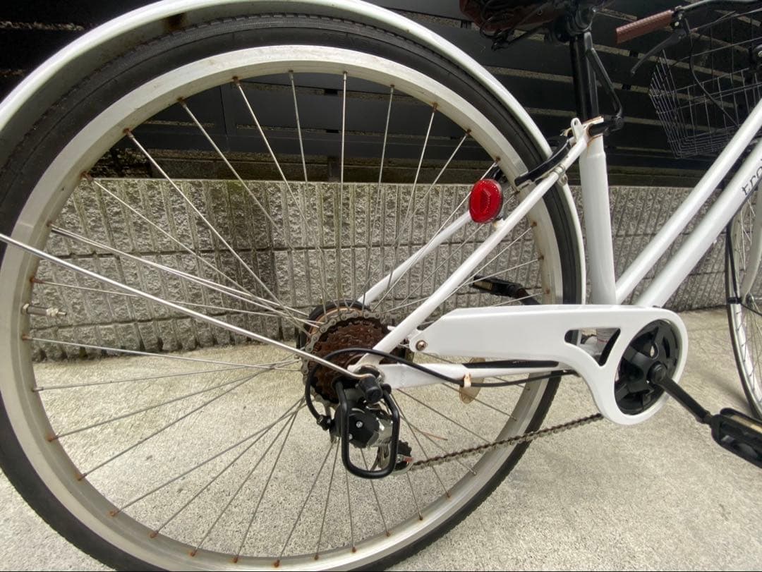 【引き取り限定】torois シティサイクル 27インチ 自転車 ママチャリ 白