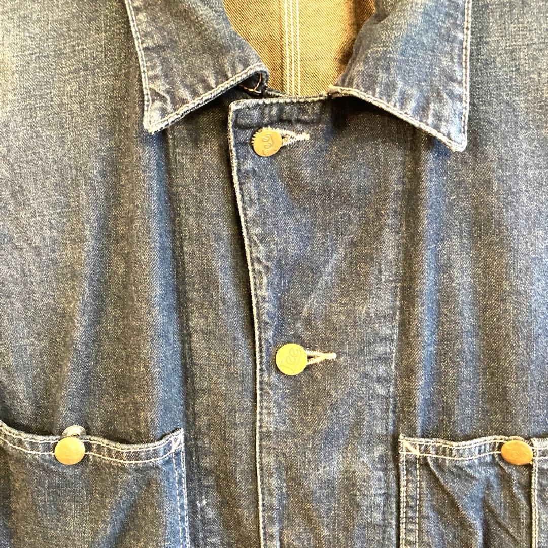 Lee リー カバーオール デニム ジャケット ビンテージ ブランド品 金 紺色