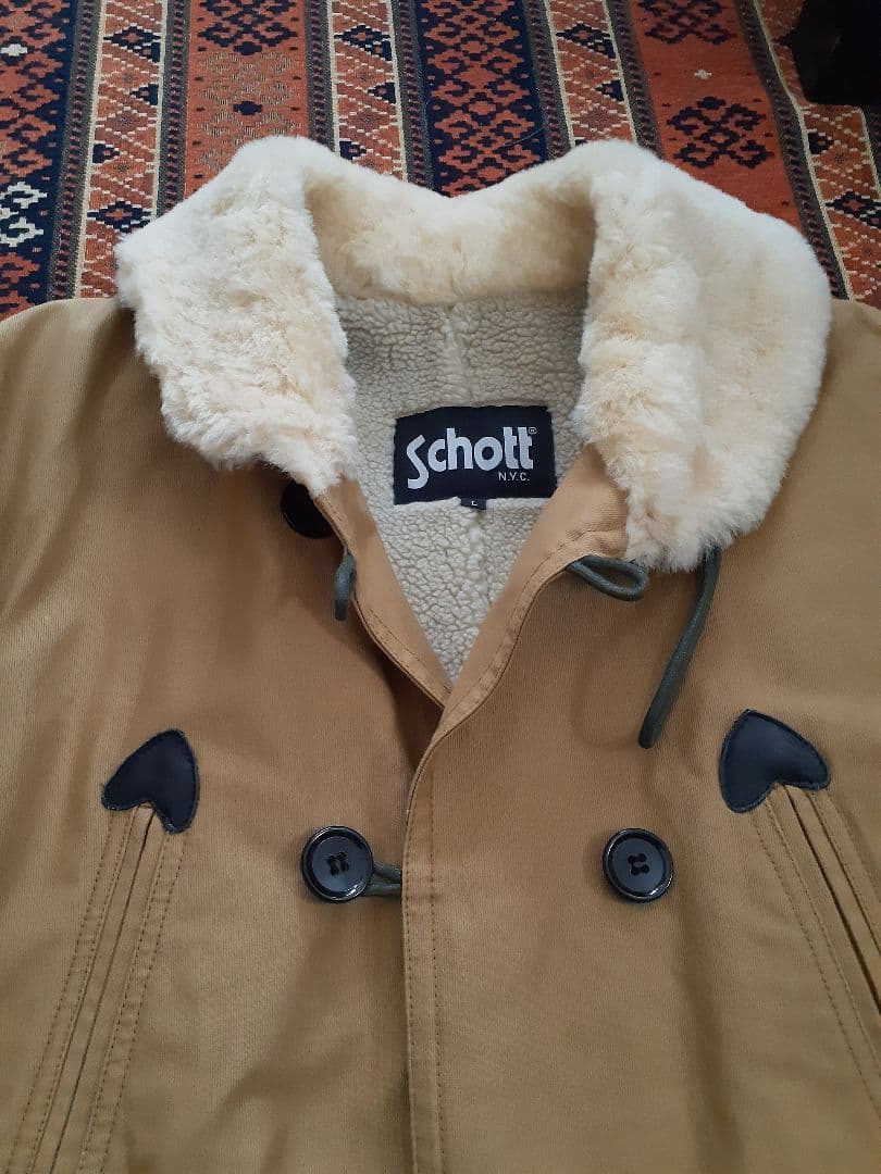 Schott ダッフルコート L ベージュ