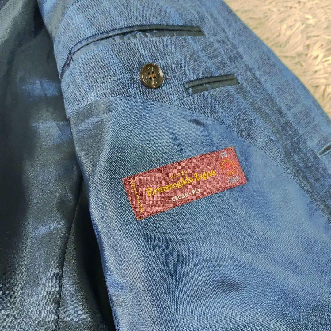【リネン・シルク混】ゼニアZegna FILO テーラードジャケット　ネイビー