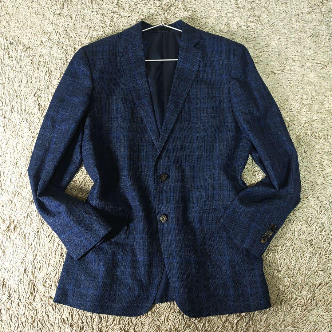【リネン・シルク混】ゼニアZegna FILO テーラードジャケット　ネイビー