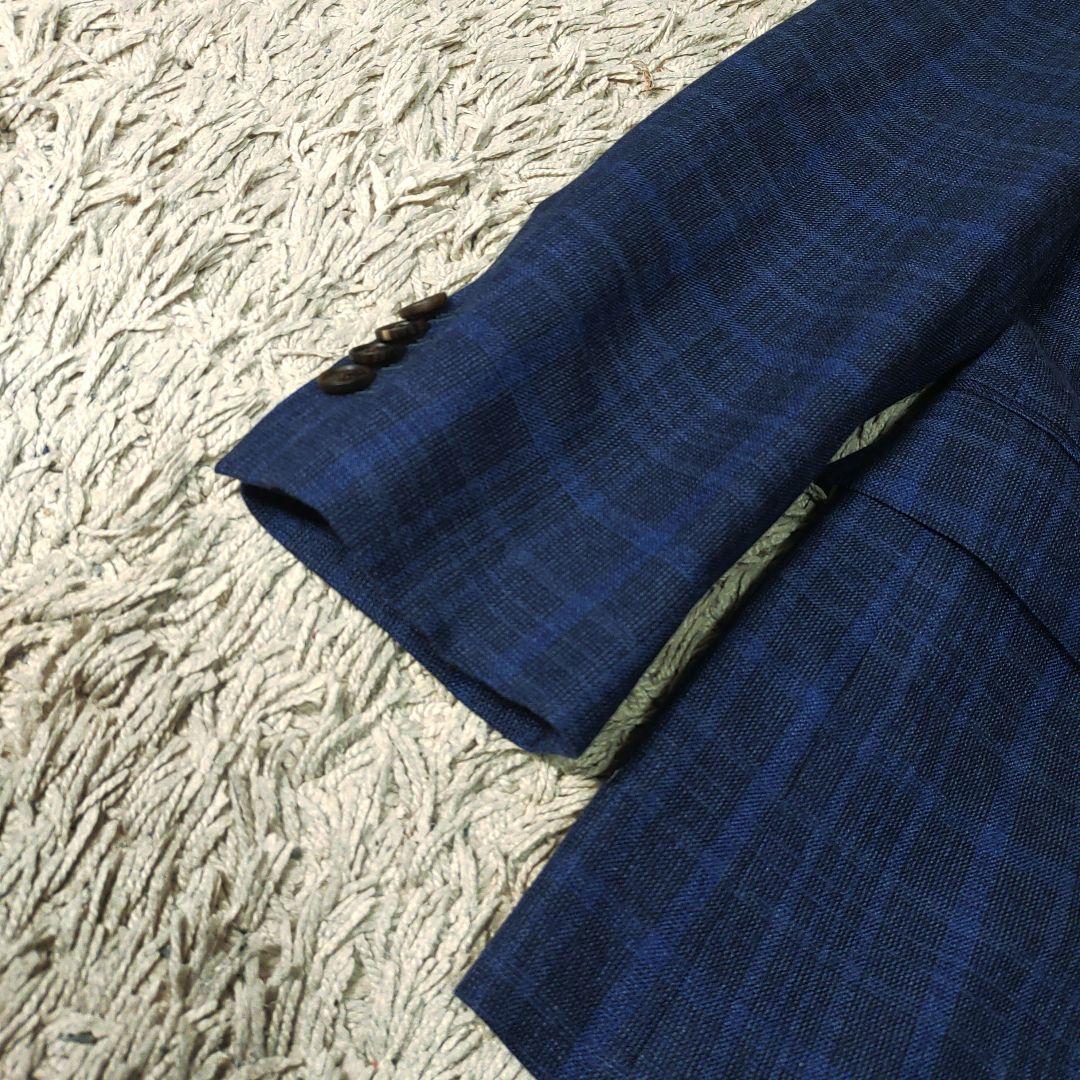 【リネン・シルク混】ゼニアZegna FILO テーラードジャケット　ネイビー