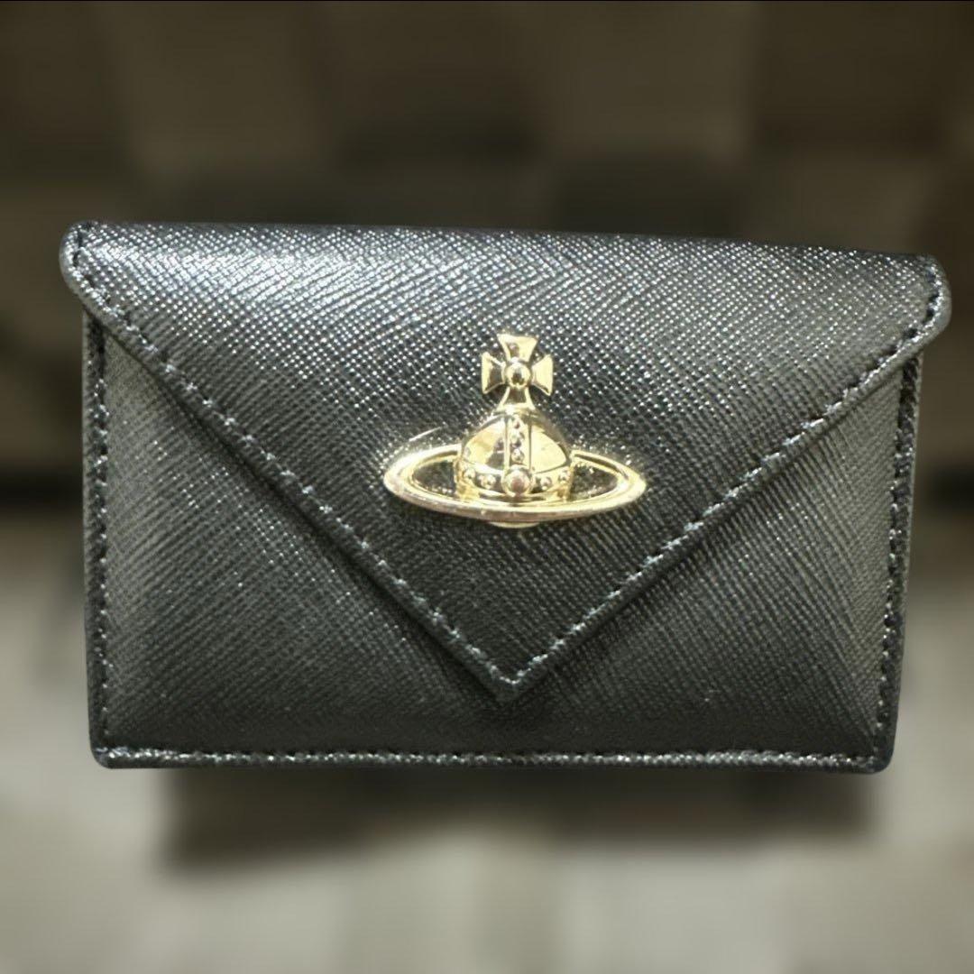 【美品✧︎*。】Vivienne Westwood ブラック三つ折り財布