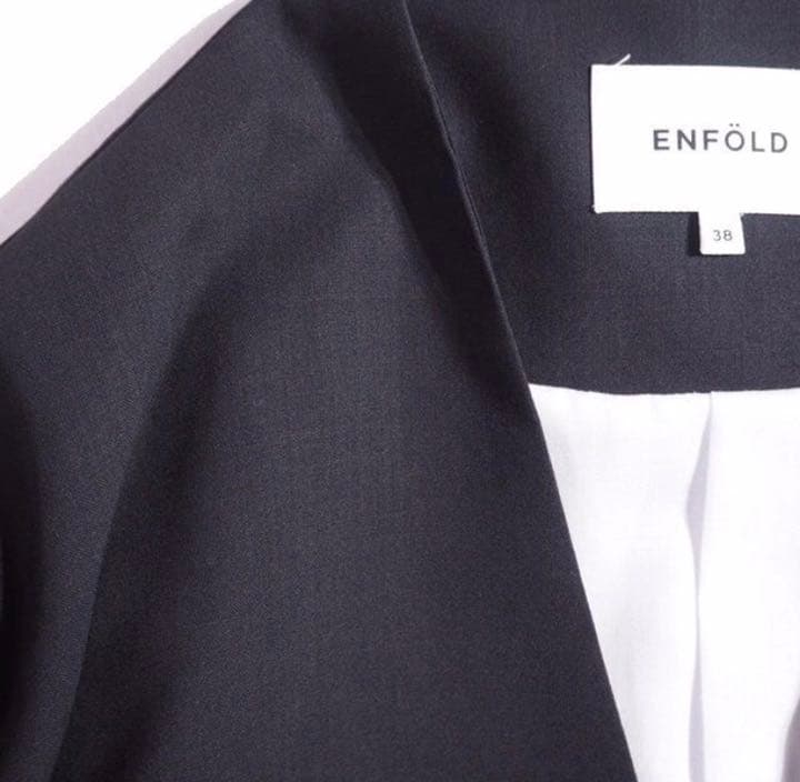 enfold サマーウール ノーカラーロングJK コート 38
