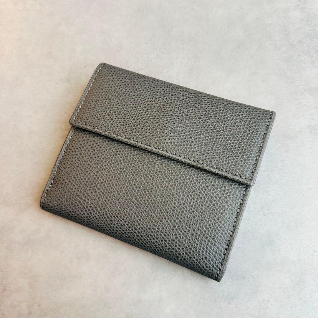 廃盤✨希少✨MORABITO レザー　二つ折り財布　コンパクトウォレット　グレー