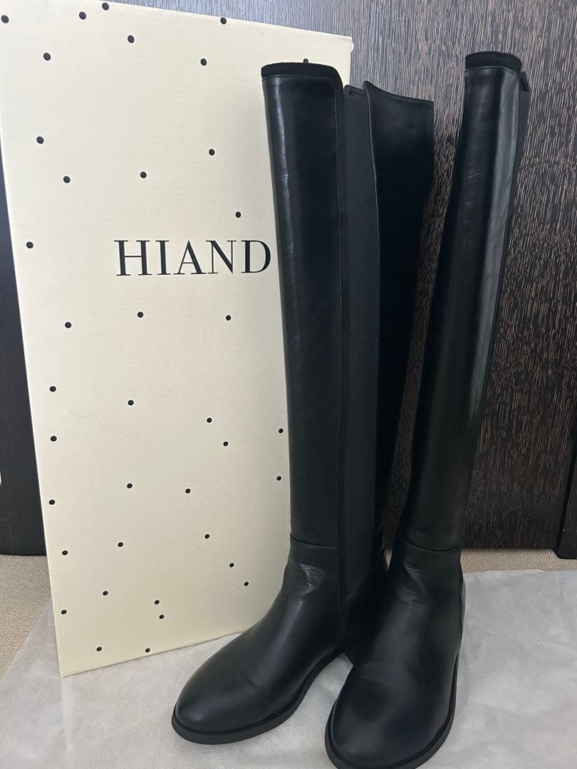 HIAND ブラック ニーハイブーツ