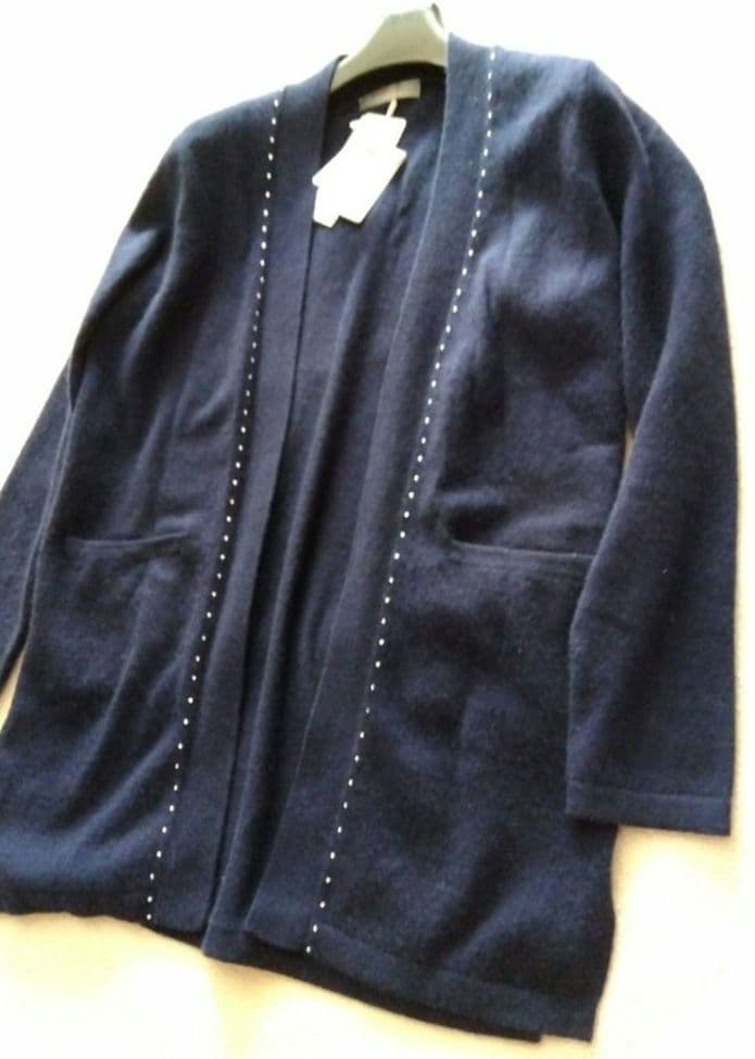 お値下げ！銀座マギー/新品極上※100%カシミヤ ネイビー カーディガン