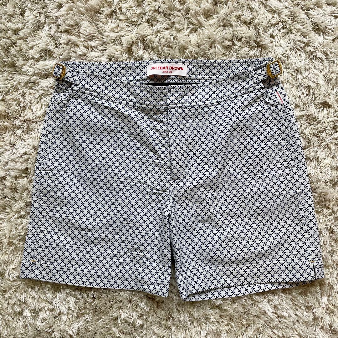 極美品 ORLEBAR BROWN スイムショーツ ホワイト×ネイビー 30 M