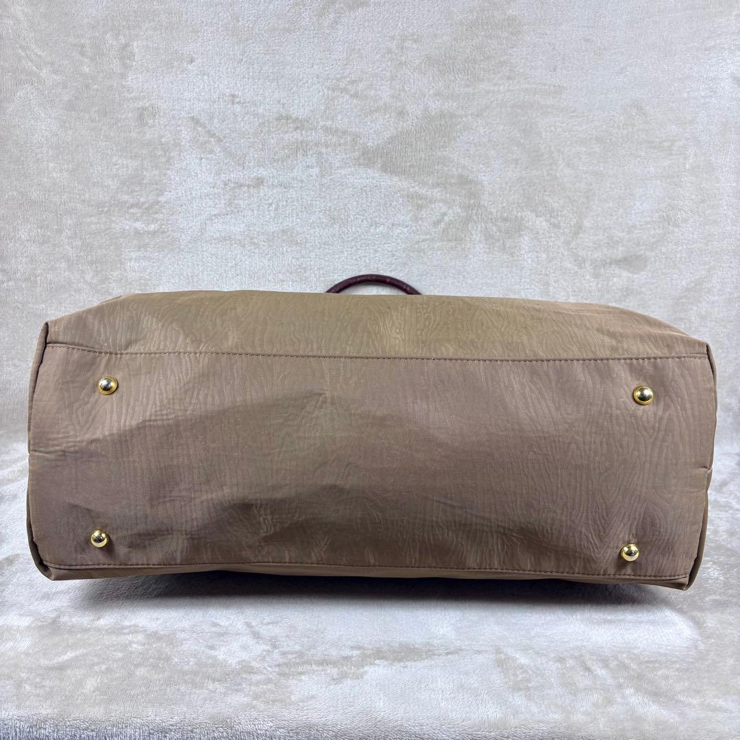 バレンシアガ　ボストンバッグ　ナイロン×クロコ型押しレザー　BALENCIAGA