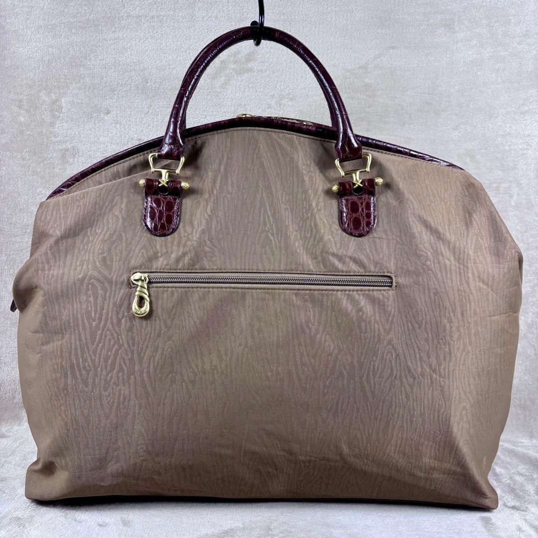 バレンシアガ　ボストンバッグ　ナイロン×クロコ型押しレザー　BALENCIAGA