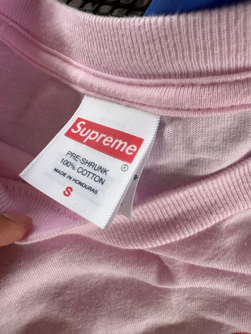 希少　Supreme stick tee ピンク　sサイズ　短丈　Y2k