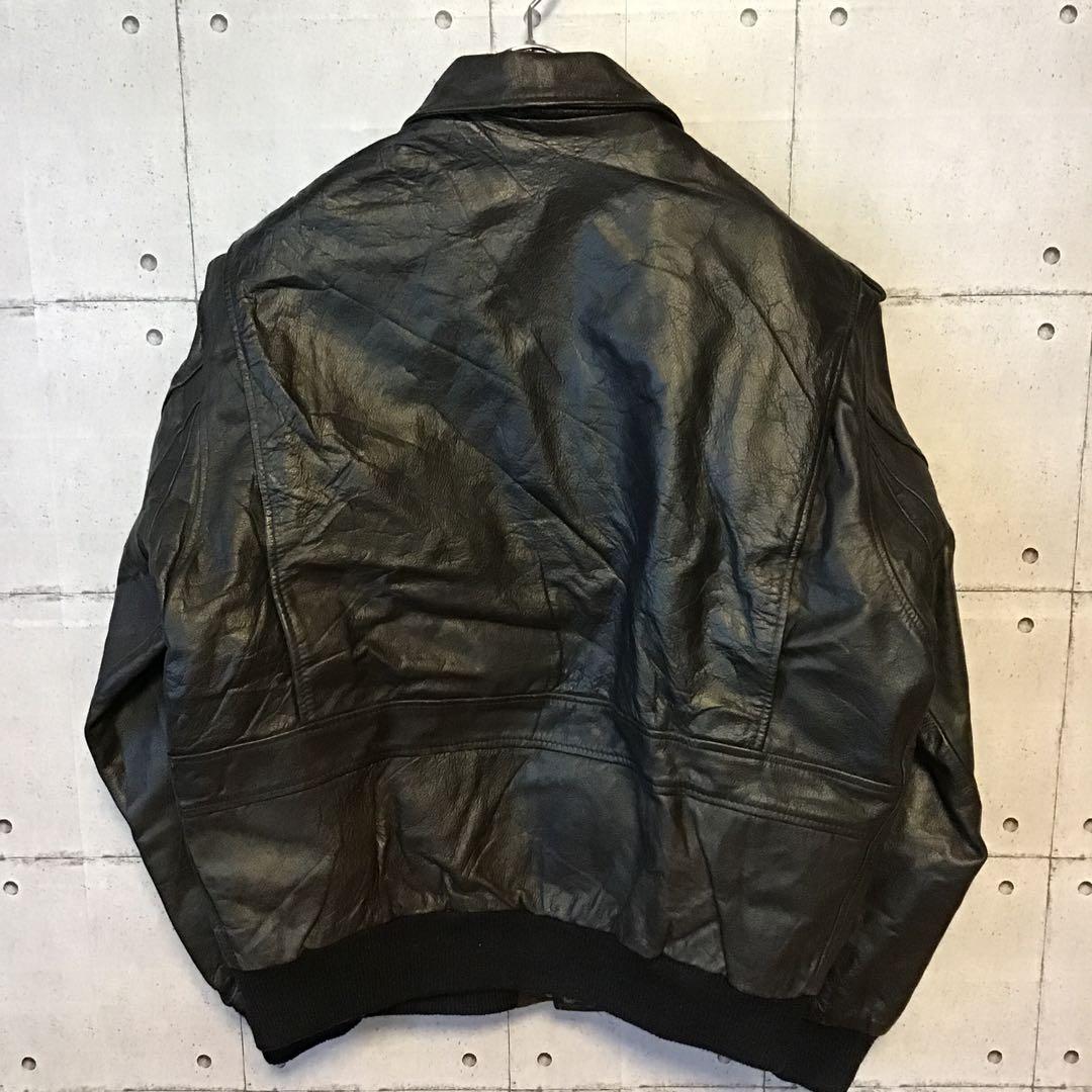 【希少】80s G-1 フライトジャケット 背面ステンシル 肉厚レザー ペイント