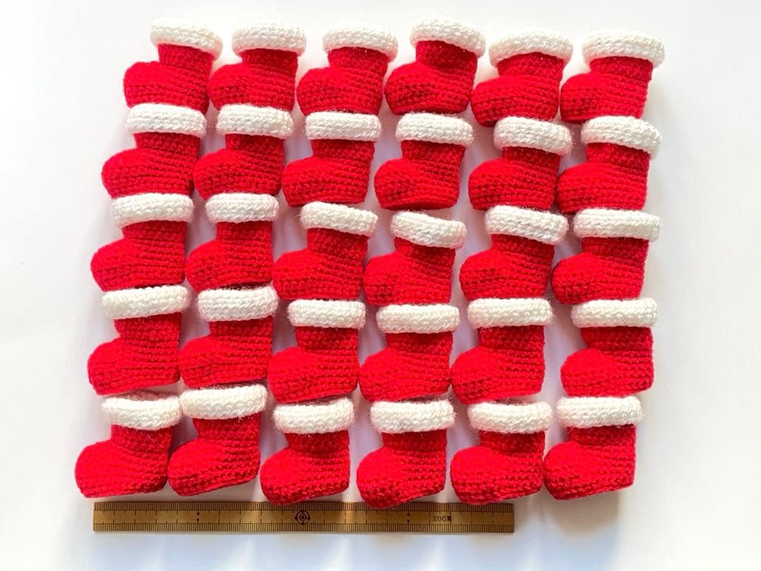 かぎ針編み ブーツ30個 ハンドメイド クリスマス MerryChristmas
