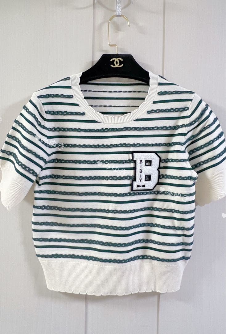 新品bibiy B. BORDER LOCK KNIT