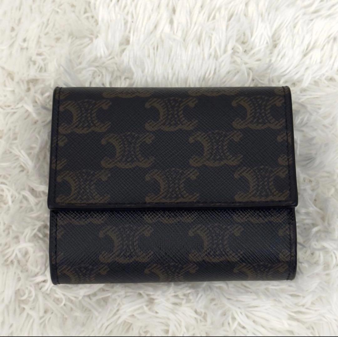 CELINE 二つ折り財布 ダークブラウン