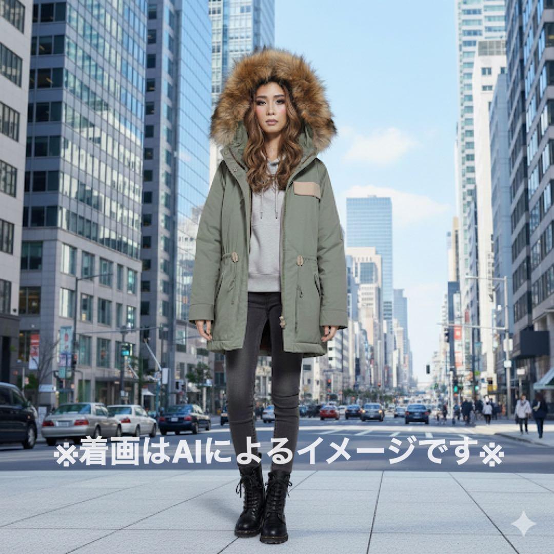 【美品】MOUSSYミリタリーダウンコート N2B 00s y2k カーキ