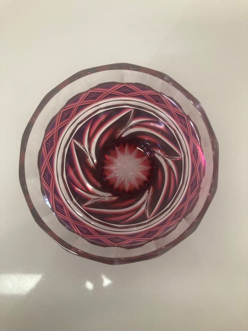 島津薩摩切子 二色タンブラー　 ルリ金赤