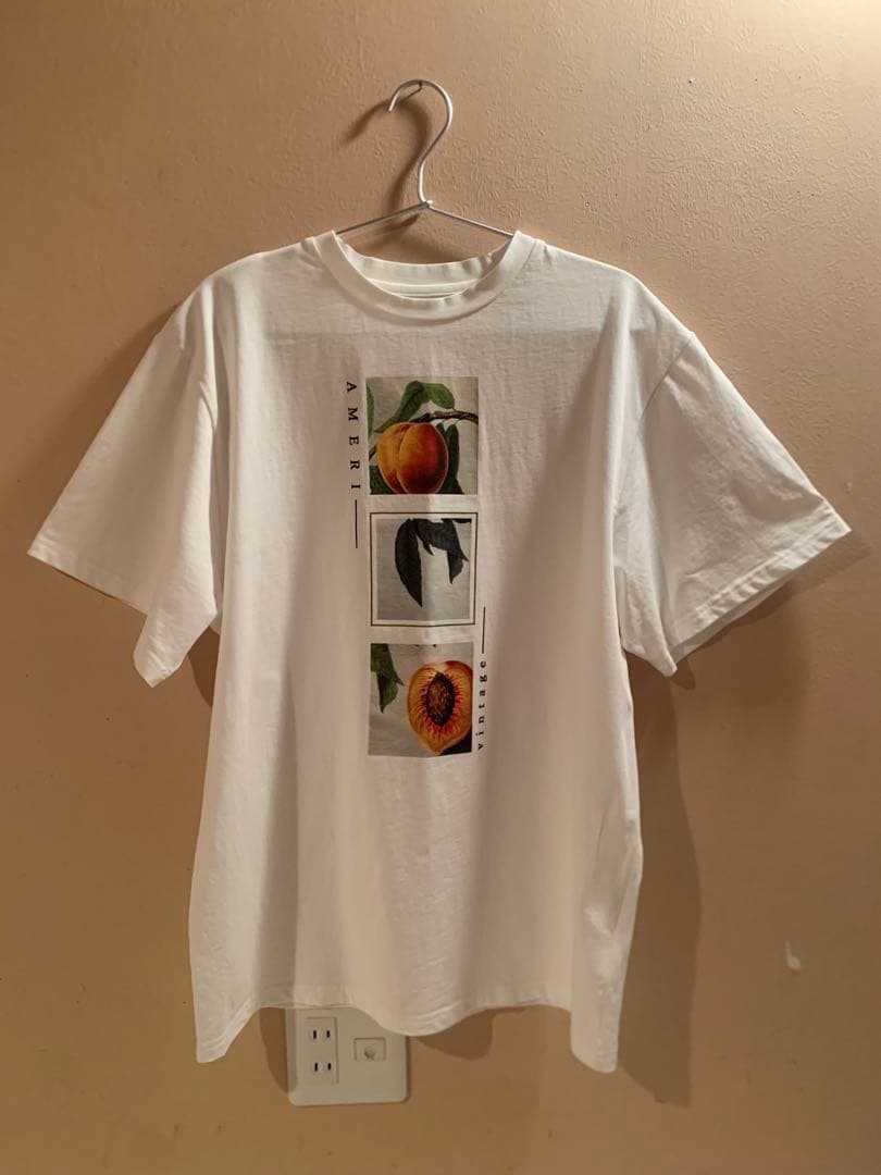 トップス Ameri VINTAGE CROP FRAME PLUM TEE