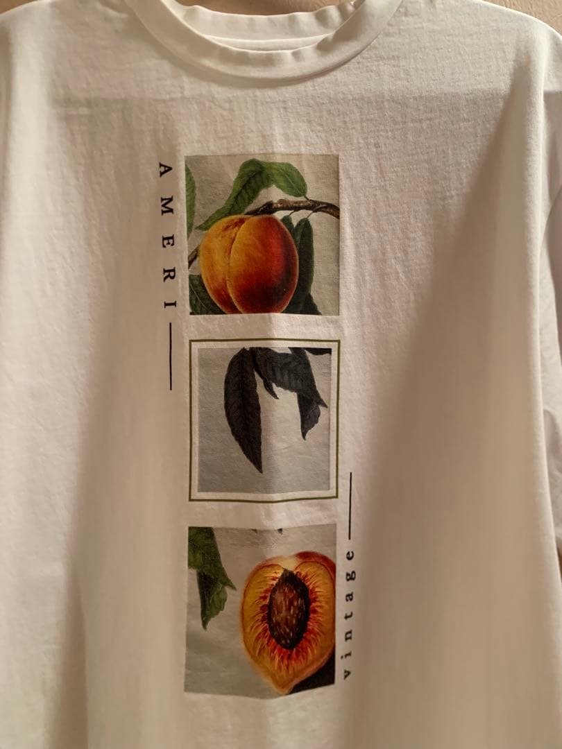 トップス Ameri VINTAGE CROP FRAME PLUM TEE