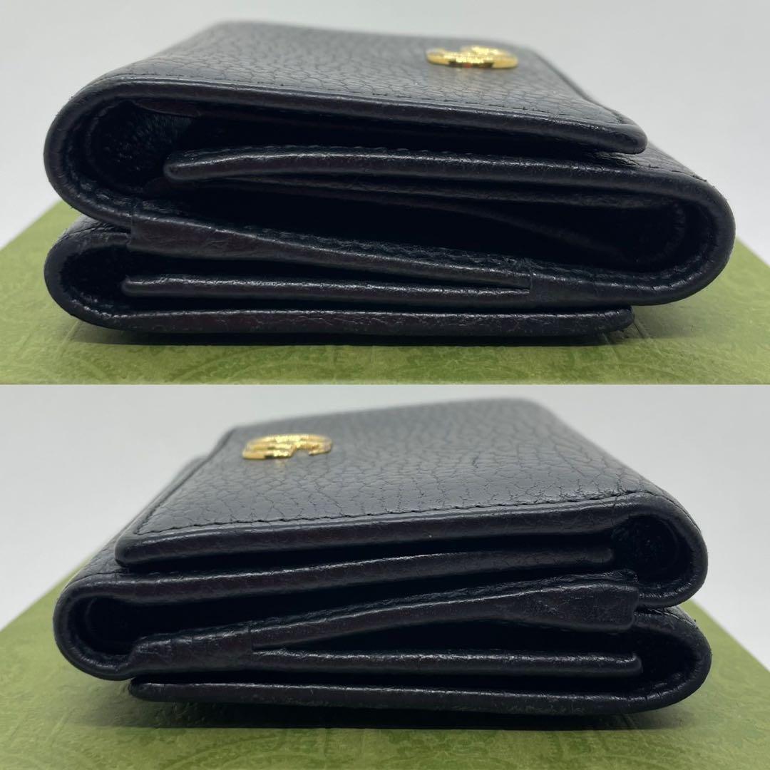 【極美品】グッチ 584563 GGマーモント ダブルG 三つ折り財布 小銭入れ