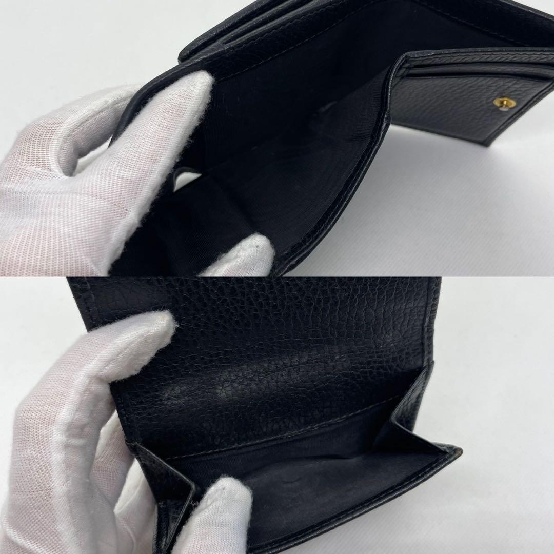 【極美品】グッチ 584563 GGマーモント ダブルG 三つ折り財布 小銭入れ