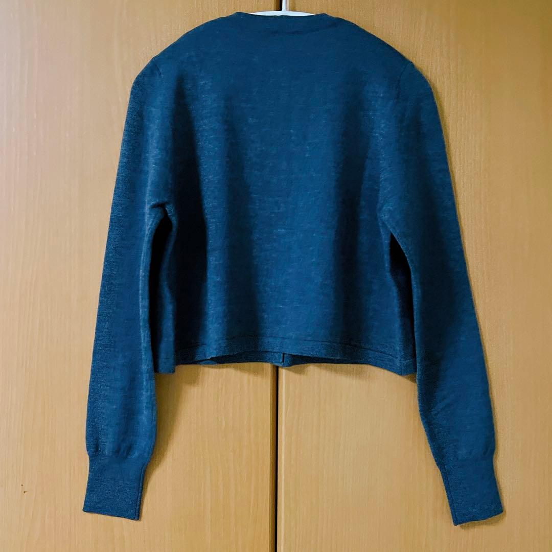 【美品】ベーシックウールニットカーディガン グレー アニュアンス