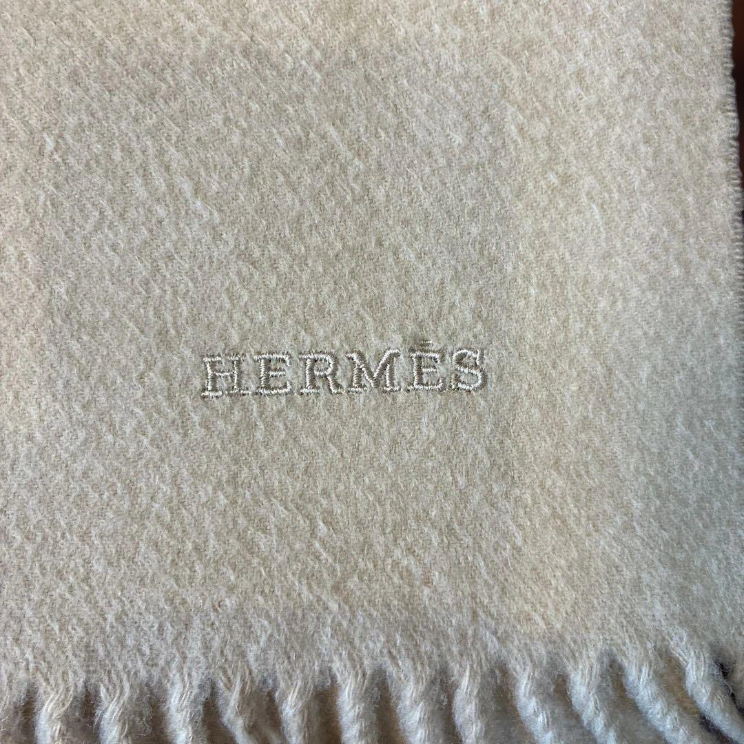 【2/26までお値下げ！】HERMES 100%カシミア厚手大判ストール