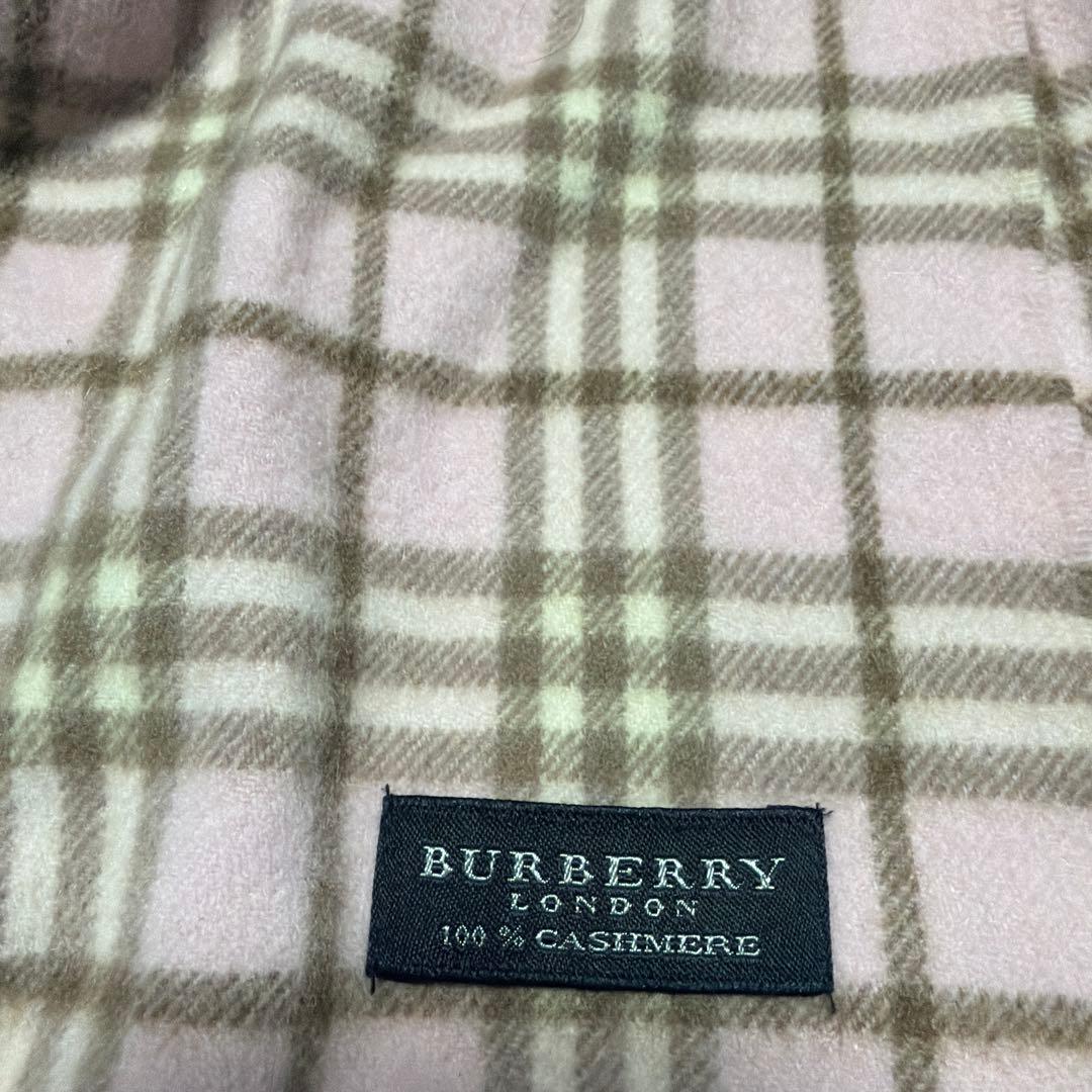 バーバリー　BURBERRY ロンドン カシミヤマフラ　ピンク　ノバチェック柄