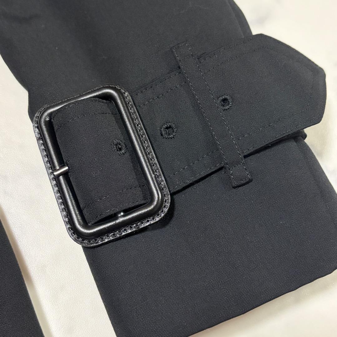 美品 英国製 Burberry トレンチコート ブラック ノバチェック UK2