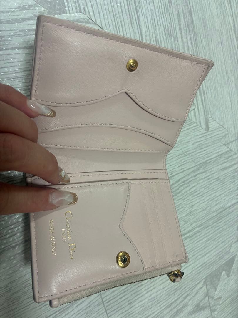 dior 財布　ピンク　二つ折り