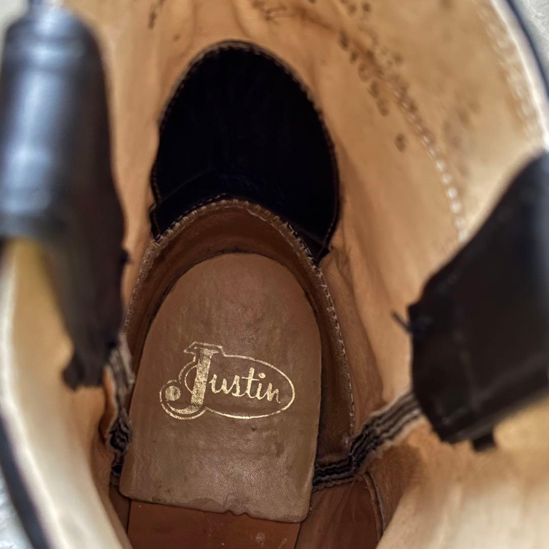 JUSTIN ジャスティン ウエスタンブーツ 23.5cm ブラック 幅広