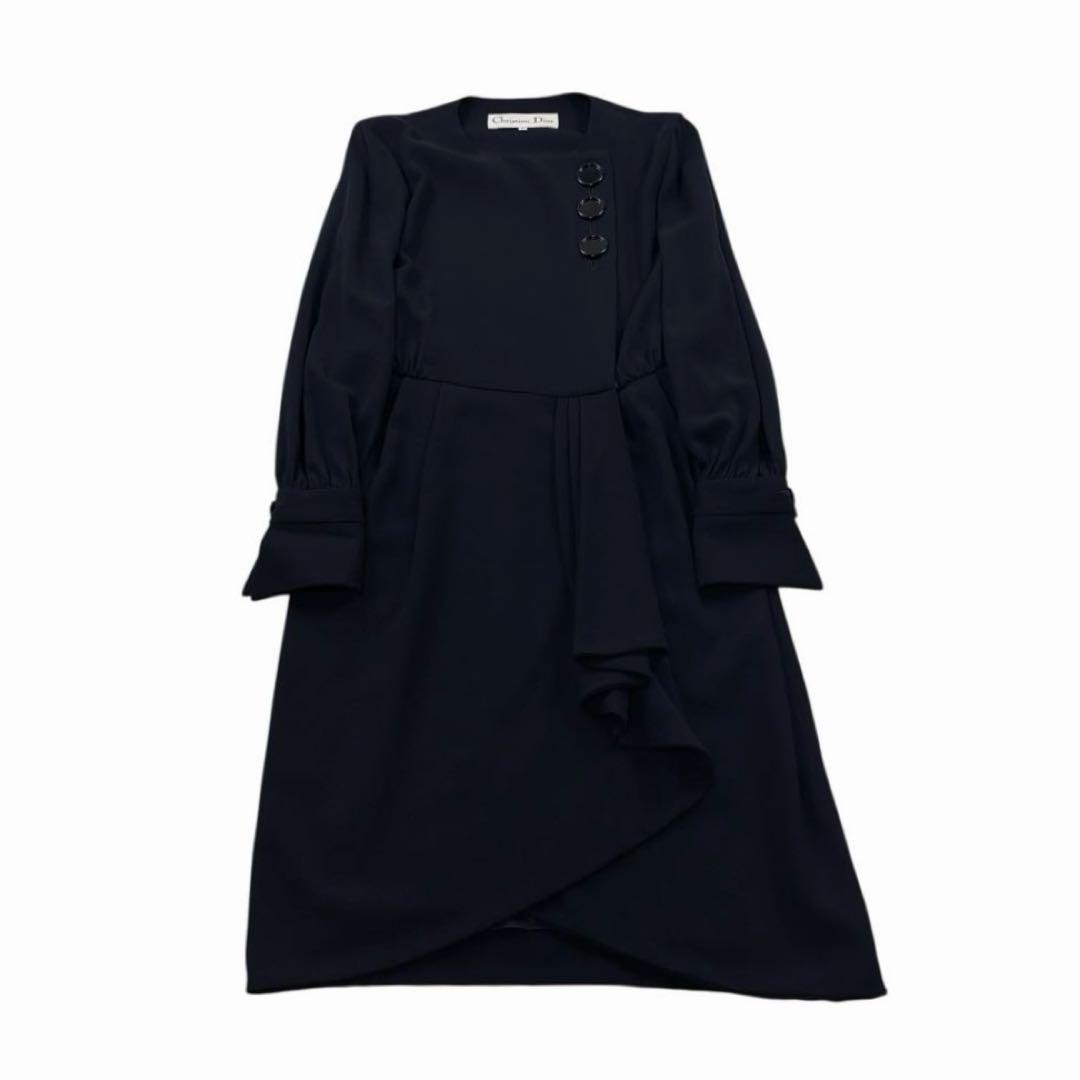 【レディース】Christian Dior 膝丈 ワンピース 紺 M