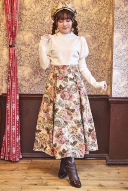 3L しまむら くる実 ノエルドメモワール スカート ゴブラン ベージュ