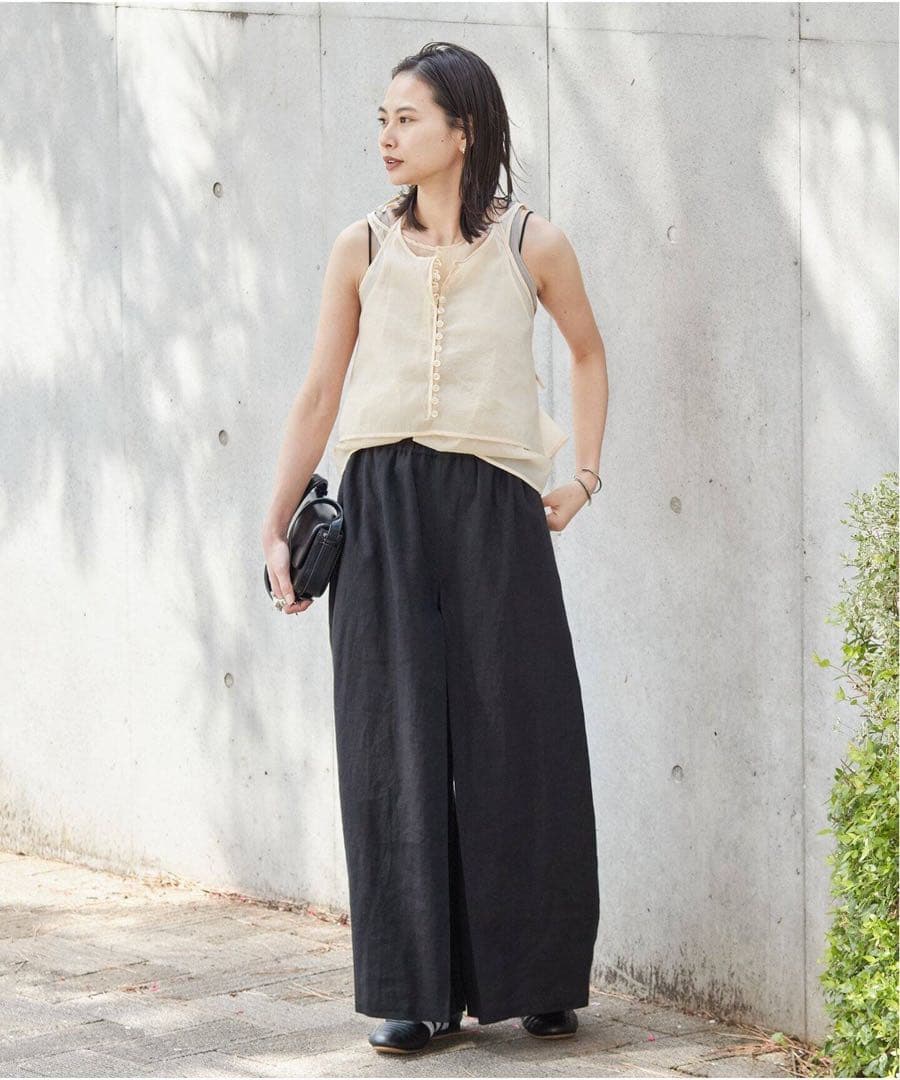 JOURNAL STANDARDリネンタックキュロットブラック