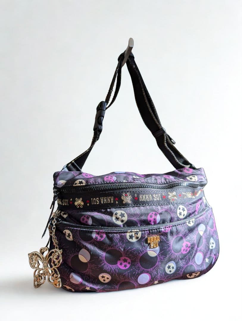 美品✨️ANASUI ボディバック バタフライチャーム 星柄 ショルダーバッグ