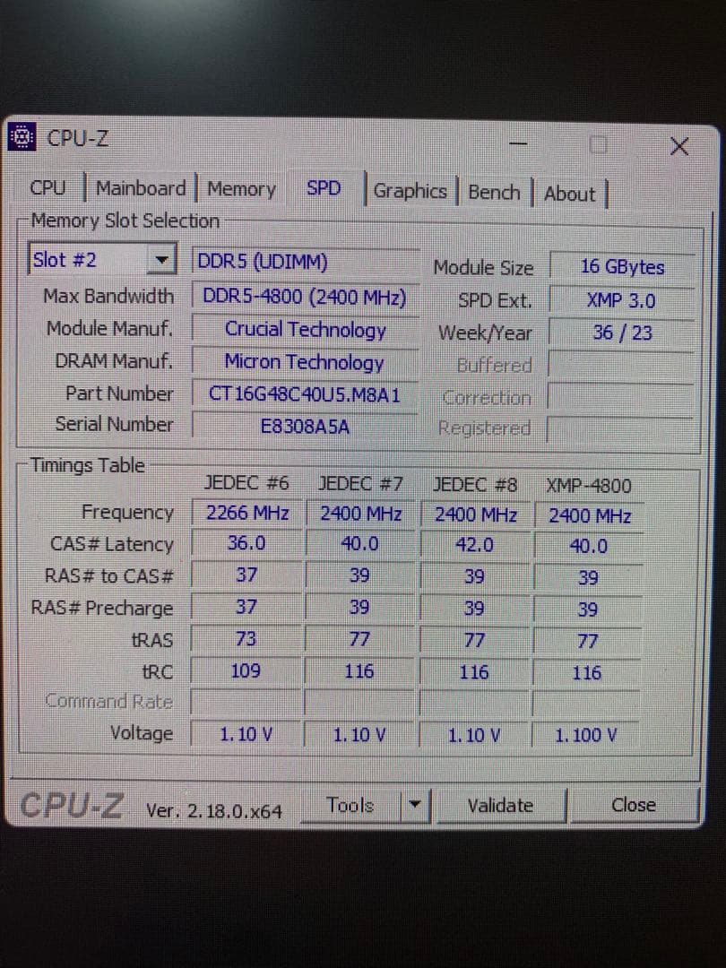 Crucial DDR5-4800 (16GB×2) CT16G48C40U5