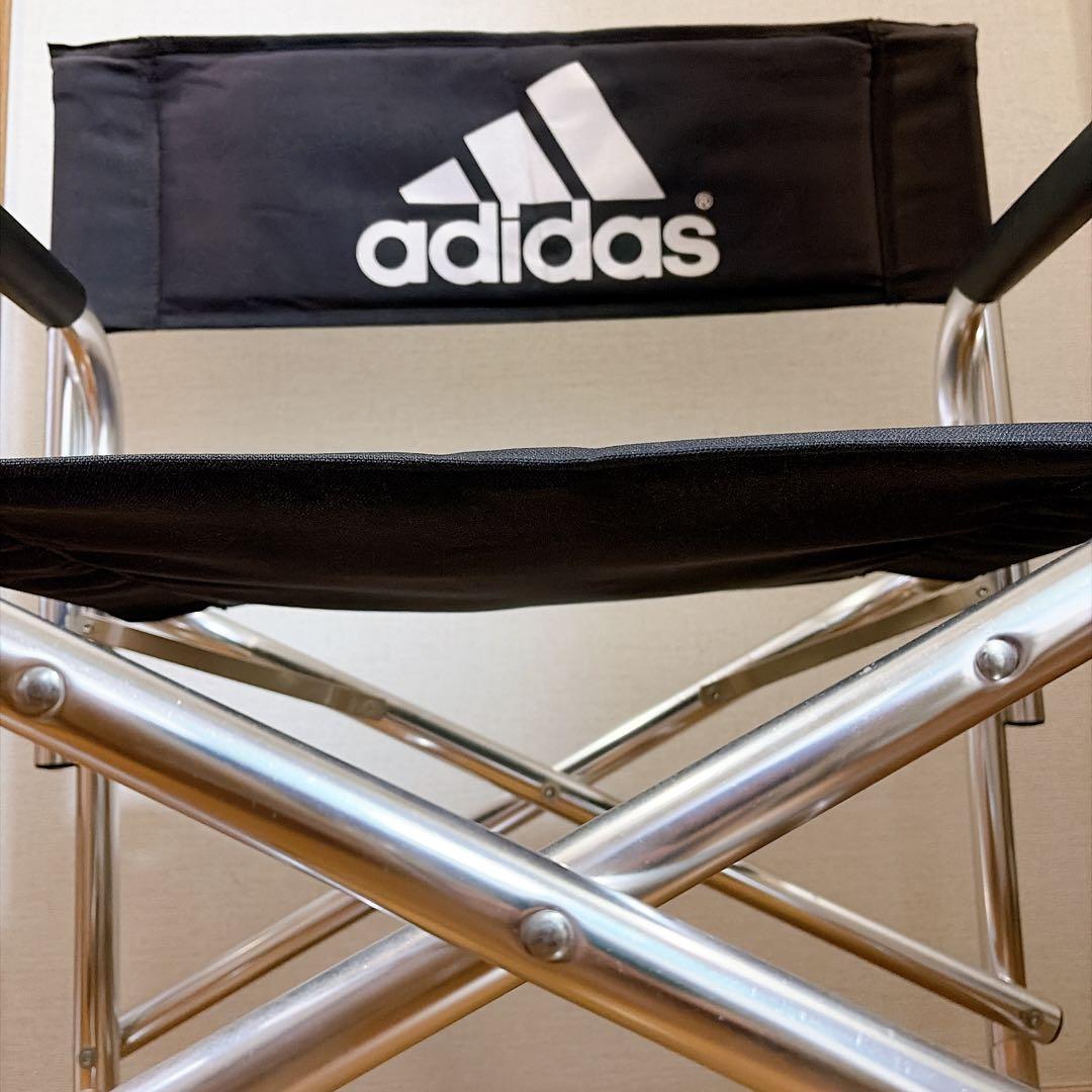 【希少】90s adidas 折りたたみチェア 黒 シルバー ディレクターチェア