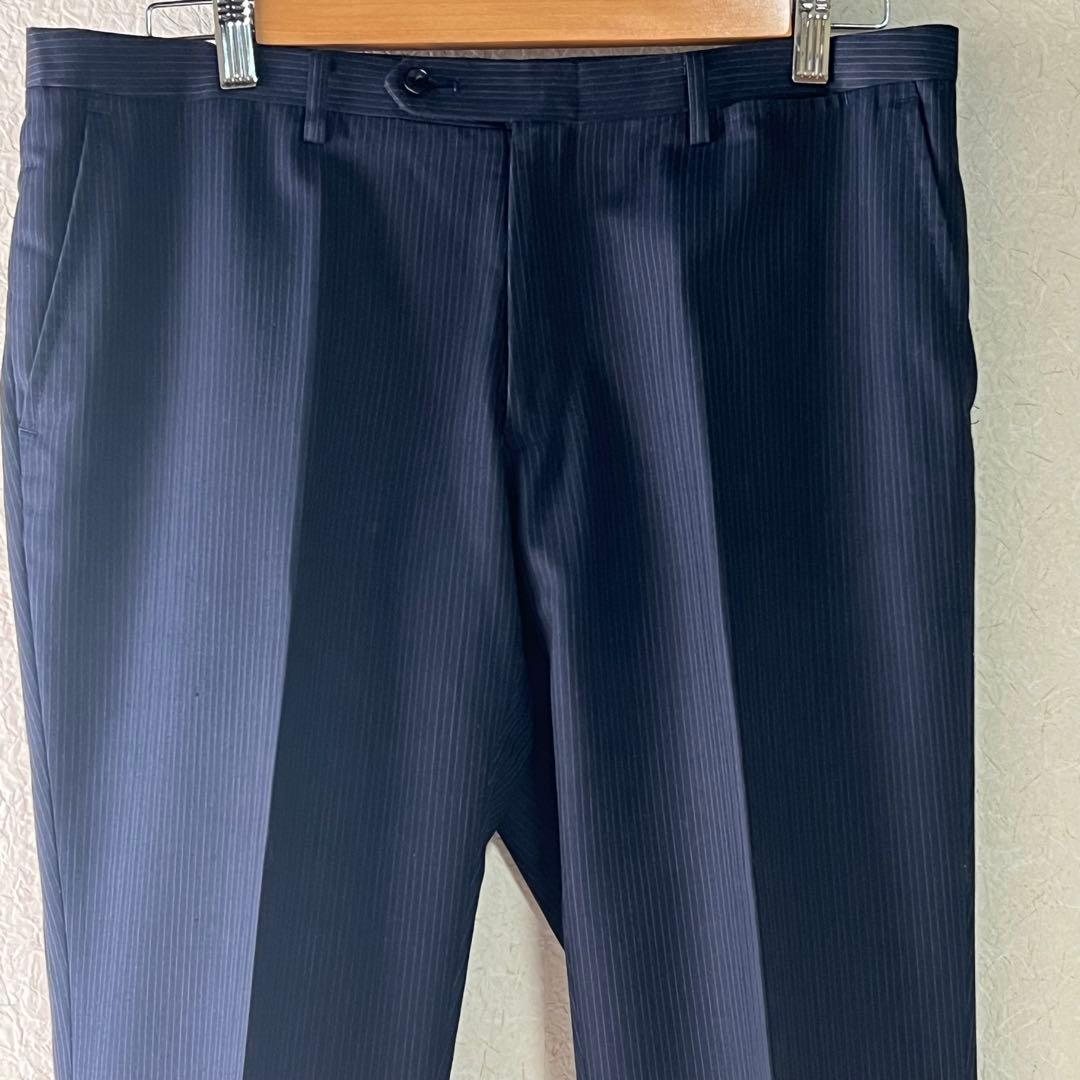 【SUIT SELECT】極美品☆スーツセット☆ストライプ☆L☆A7☆ネイビー