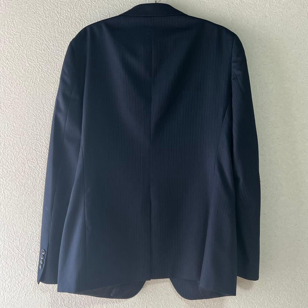 【SUIT SELECT】極美品☆スーツセット☆ストライプ☆L☆A7☆ネイビー