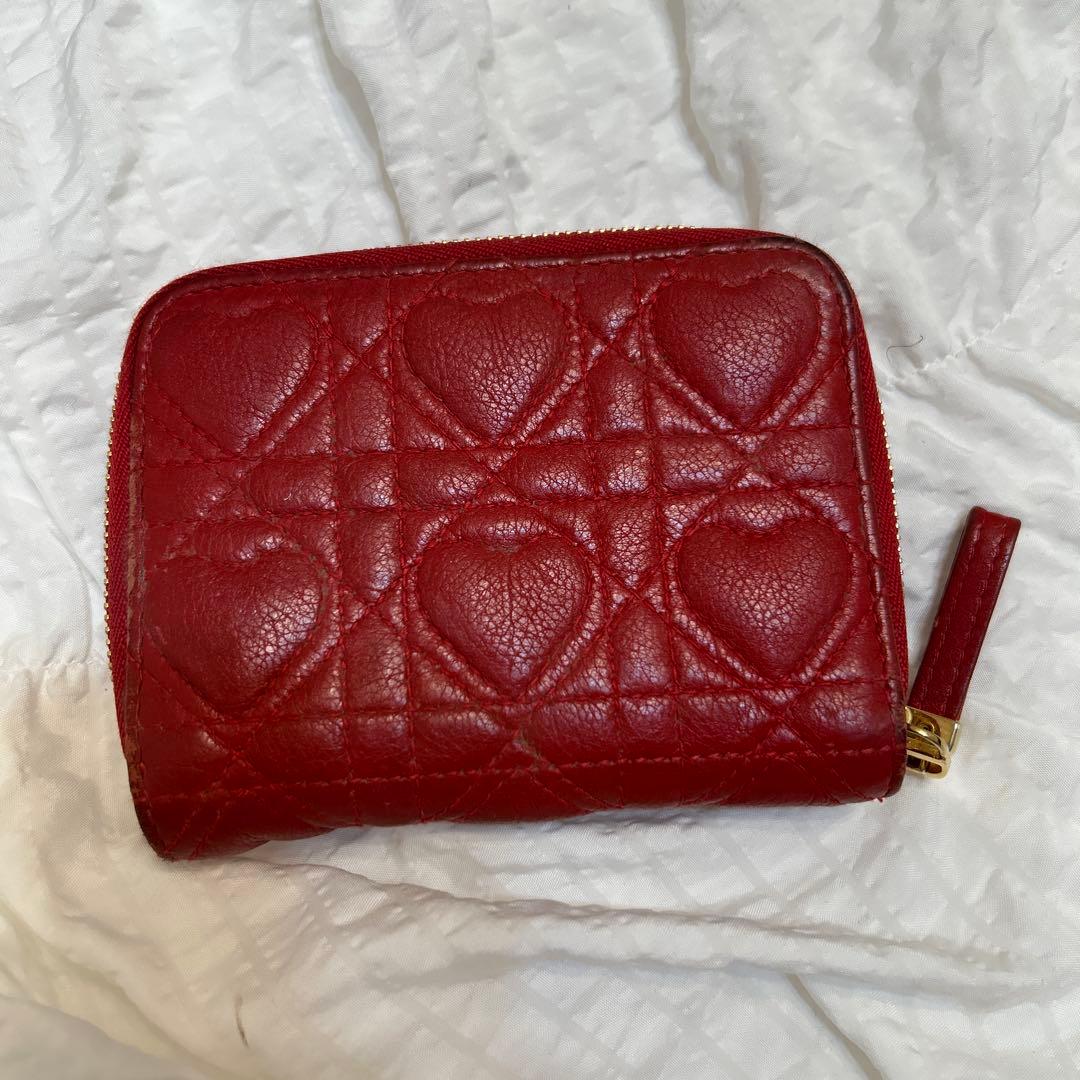 は*ち様 Christian Dior 二つ折り財布 カロ カナージュ ハート