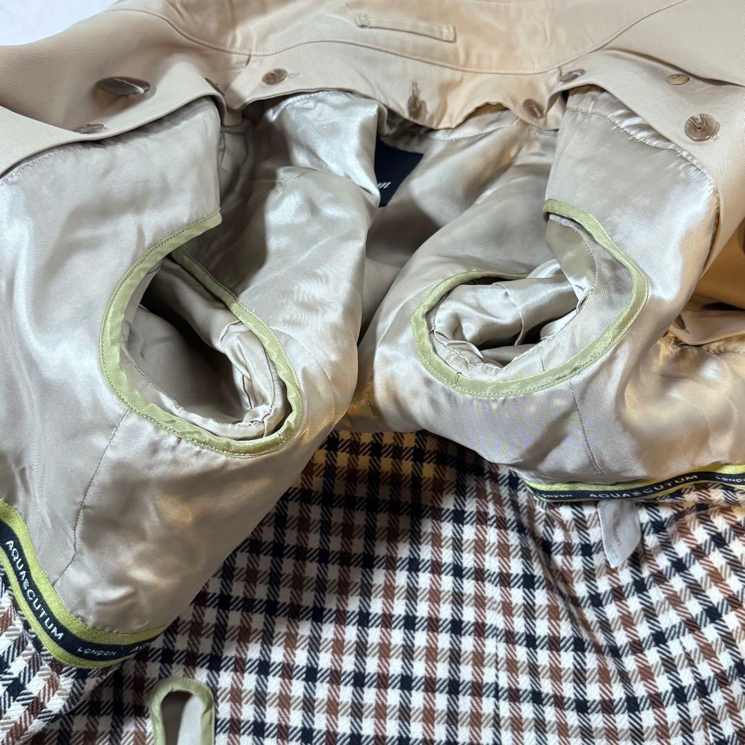 【美品】Aquascutum ライナー ベルト付き ショート トレンチコート M