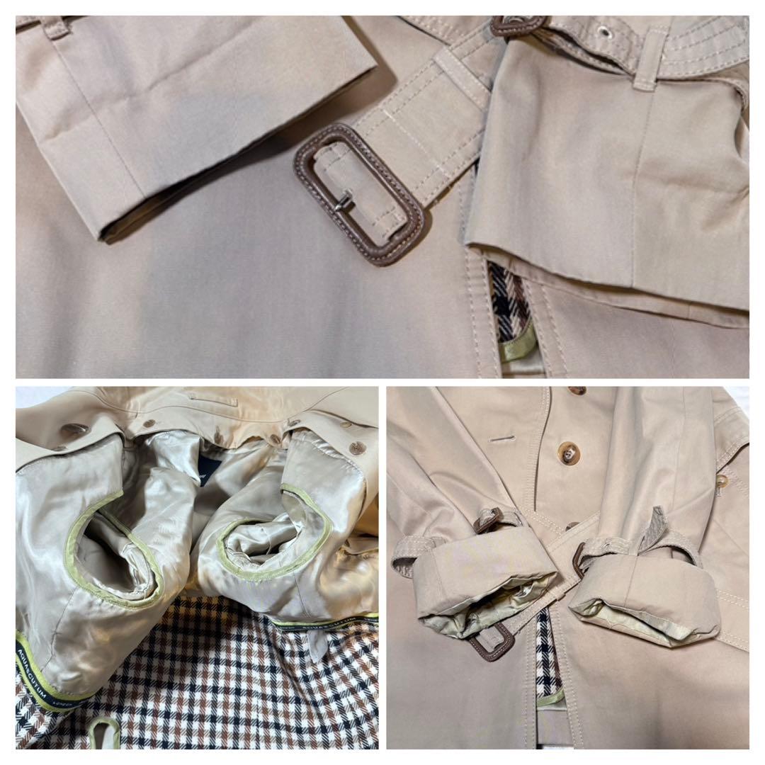 【美品】Aquascutum ライナー ベルト付き ショート トレンチコート M