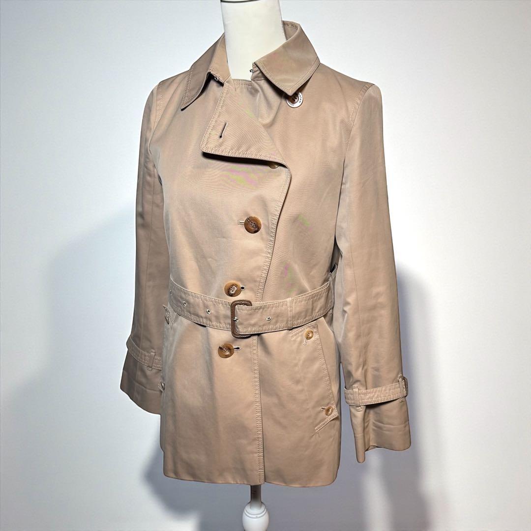【美品】Aquascutum ライナー ベルト付き ショート トレンチコート M