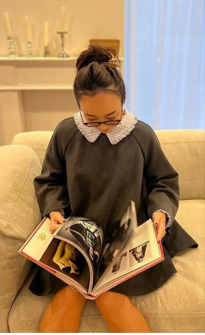 一度着用美品　rosy monsterドラマティックテントラインワンピースグレー